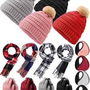 16 pieces winter hat, scarf, gloves set.